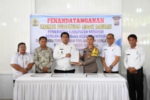 Bupati Samosir Bersama Kapolres Tandatangani NPHD Pemilukada