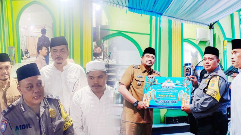 Jabat Ketua BKM Masjid AL AMIN, Aiptu Aidil Syahbandi Sambut Safari Ramadan Bobby Nasution
