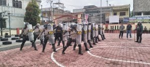Polres Samosir Latihan Dalmas, Gaktiblin Hadapi Pilkada Serentak 2024