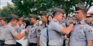 Karutan Kelas I Tanjung Gusta Medan Nimrot Sihotang Menggelar Apel Pagi Sekaligus Penyematan Kenakkan Pangkat