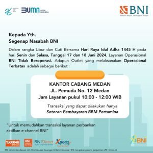 BNI Libur Idul Adha 1445 H, Tetap Buka Layanan Terbatas