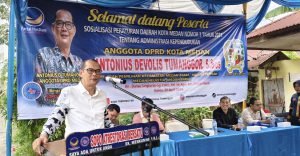 Antonius Devilis Tumanggor S.Sos Sosialisasikan Pentingnya Perda Adminduk