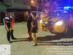 Usai hari Bhayangkara ke 78 Polresta Deli Serdang semakin meningkatkan Patroli Blue Light Ciptakan Situasi Kamtibmas Aman dan kondusif