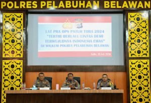 Wakapolres Pelabuhan Belawan Pimpin Latihan Pra Operasi Patuh Toba 2024