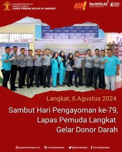 Sambut Hari Pengayoman ke-79, Lapas Pemuda Langkat Gelar Donor Darah