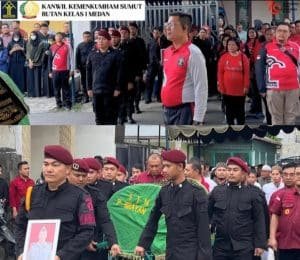 Rutan Kelas I Tanjung Gusta Medan Kanwil Kemenkumham Sumut Laksanakan Upacara Pelepasan Jenazah Salah Satu Pegawai Terbaiknya