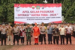 Pj Bupati Langkat Pimpin Apel Gelar Pasukan Operasi Kewilayahan HATRA TOBA 2024.