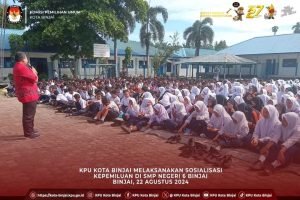 Sosialisasi Kepemiluan di SMP Negeri 6 Kota Binjai: Menanamkan Nilai Demokrasi Sejak Dini