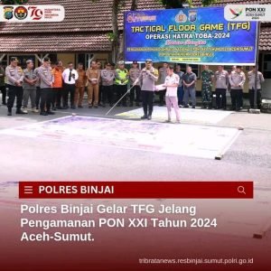 Polres Binjai Gelar Latihan Tactical Floor Game (TFG) Untuk Pengamanan PON XXI 2024 Aceh-Sumut
