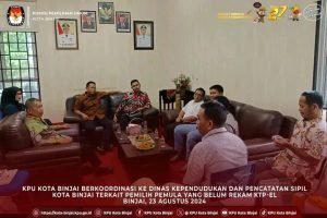 KPU Kota Binjai Koordinasi dengan Disdukcapil dan Bawaslu Terkait KTP-El Pemilih Pemula