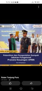 Rutan Tanjung Pura Gelar Pelantikan dan Pengambilan Sumpah Jabatan Non Manajerial Pranata Keuangan APBN