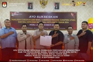 KPU Kota Binjai Terima Perbaikan Persyaratan dari Bakal Pasangan Calon Wali Kota dan Wakil Wali Kota