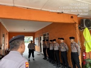 Subsatgas Propam OMP Toba 2024 Laksanakan Pengawasan Personil di Kantor KPU dan Bawaslu Sumut