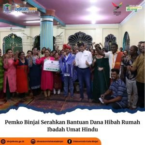 Pemko Binjai Serahkan Bantuan Dana Hibah Rumah Ibadah Umat Hindu