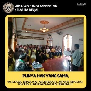 Ibadah Minggu Warga Binaan Lapas Kelas IIA Binjai