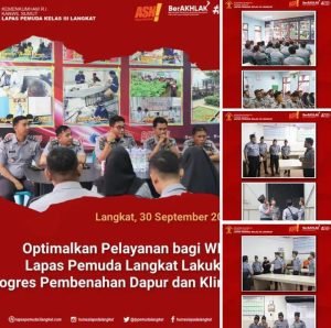 Optimalkan Pelayanan bagi WBP, Lapas Pemuda Langkat Lakukan Progres Pembenahan Dapur dan Klinik