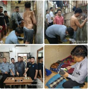Rutan Kelas I Labuhan Deli Serta Jajaran KPR Laksanakan Razia Penggeledahan Rutin Kamar Hunian WBP