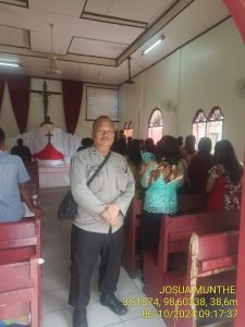 Pengamanan Ibadah di Gereja GBKP Namo Gajah