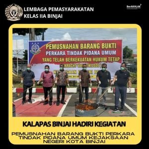 Kalapas Binjai Hadiri Pemusnahan Barang Bukti Perkara Tindak Pidana Umum