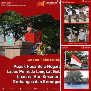 Pupuk Rasa Bela Negara, Lapas Pemuda Langkat Gelar Upacara Hari Kesadaran Berbangsa dan Bernegara