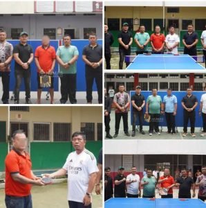 Lengkapi Sarana Olahraga, Warga Binaan Lapas Narkotika Langkat Terima Peralatan Tenis Meja