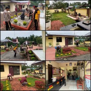 Kegiatan Kourve Polsek Kutalimbaru untuk Kebersihan Mako