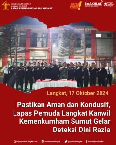 Pastikan Aman dan Kondusif, Lapas Pemuda Langkat Kanwil Kemenkumham Sumut Gelar Deteksi Dini Razia