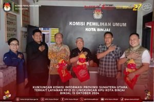 KPU Kota Binjai menerima Kunjungan Komisi Informasi (KI) Provinsi Sumatera Utara di Kantor KPU Kota Binjai