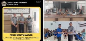 Lapas Binjai Bagikan Perlengkapan makan dan minum