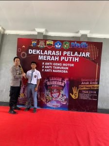 Kapolsek Medan Baru Hadiri Deklarasi Pelajar Merah Putih untuk Mencegah Geng Motor dan Tawuran Pelajar