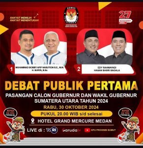 KPU Sumut Siapkan Debat Publik Pertama Pilkada