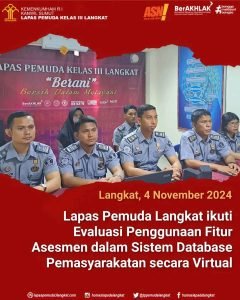 Lapas Pemuda Langkat ikuti Evaluasi Penggunaan Fitur Asesmen dalam Sistem Database Pemasyarakatan secara Virtual