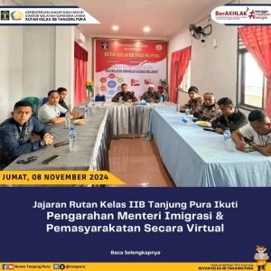 Jajaran Rutan Kelas IIB Tanjung Pura Ikuti Pengarahan Menteri Imigrasi dan Pemasyarakatan Secara Virtual