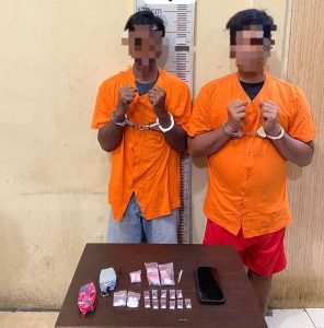 Polres Langkat Tangkap Dua Pria Pelaku Pengedar Sabu di Sicanggang