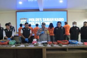Polres Tanah Karo Tangkap 7 Pelaku Jaringan Narkotika dan Sita 5 Kg Ganja Siap Edar