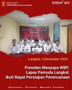 ‘Presiden Menyapa WBP’, Lapas Pemuda Langkat ikuti Rapat Persiapan Perencanaan