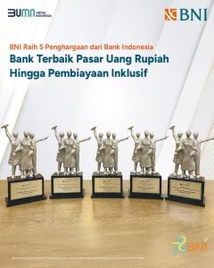 BNI Raih 5 Penghargaan dari Bank Indonesia