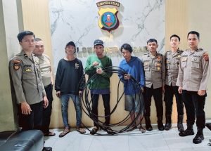 Tim Patroli Polrestabes Medan Tangkap Tiga Pelaku Pencurian Kabel Telkom