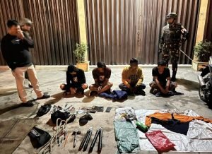 Denpom I/5 Medan Amankan 4 Terduga Pelaku Begal dan Pencurian di Jalan Bilal