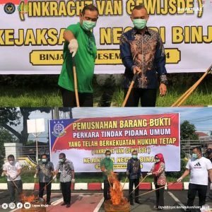 Lapas binjai hadiri pemusnahan barang bukti inkracth di Kejari binjai