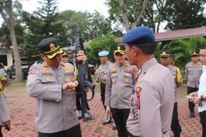 Kapolres Langkat Pimpin Pemeriksaan Senjata Api, Tegaskan Integritas dan Profesionalisme Polri