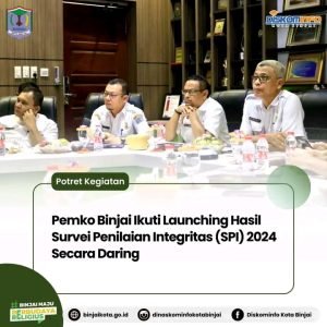 Pemko Binjai Ikuti Launching Hasil Survei Penilaian Integritas (SPI) 2024 Secara Daring