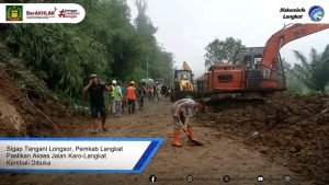 Sigap Tangan Longsor, Pemkab Langkat Pastikan Akses Jalan Karo-Langkat kembali Dibuka