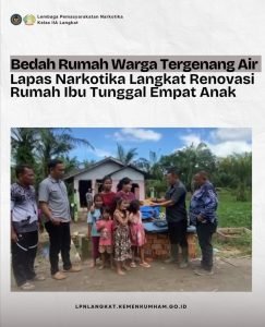 Bedah rumah warga tergenang air Lapas narkotika Langkat renovasi rumah Ibu tunggal 4 anak