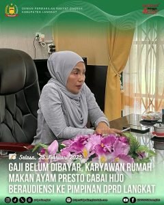 GAJI BELUM DI BAYAR, KARYAWAN RUMAH MAKAN AYAM PRESTO CABE HIJO BERAUDENSI KE PIMPINAN DPRD LANGKAT