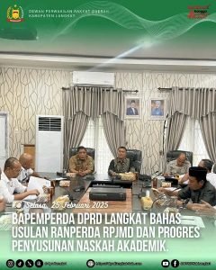 BAPEMPERDA DPRD LANGKAT BAHAS USULAN RANPERDA RPJMD DAN PROGRES PENYUSUNAN NASKAH AKADEMIK