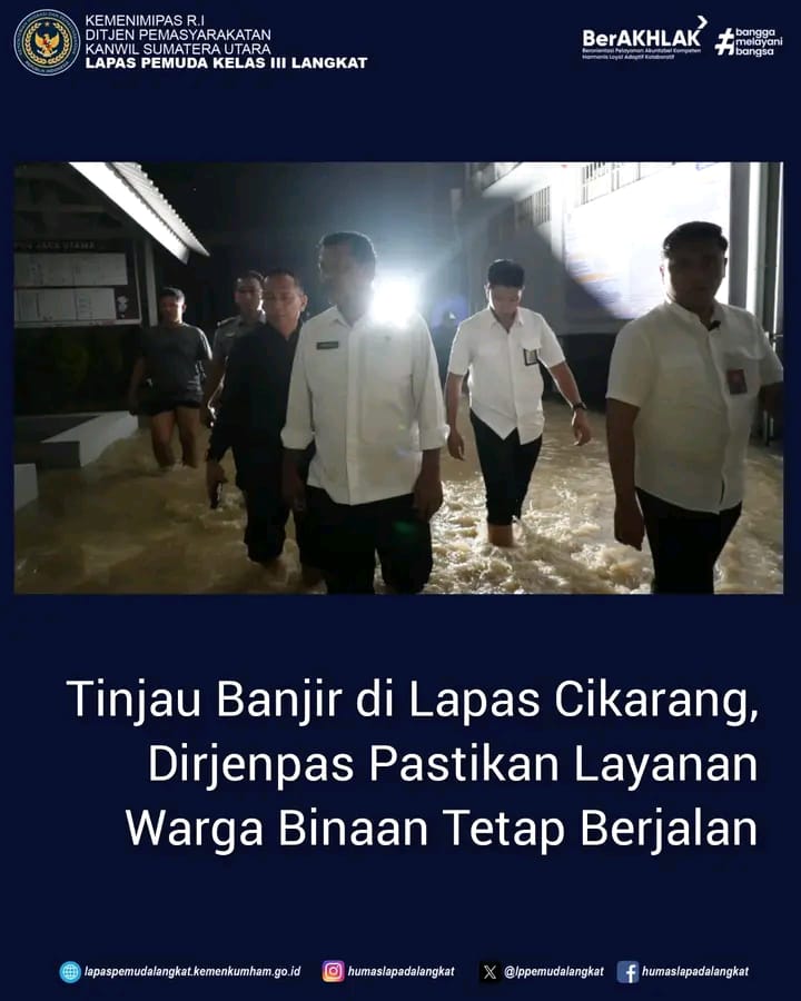 Tinjau Banjir di Lapas Cikarang, Dirjenpas Pastikan Layanan Warga Binaan Tetap Berjalan