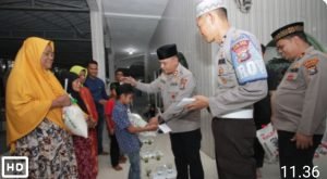 Kapolres Sergai Gelar Buka Puasa Bersama Sekaligus Bagikan Sembako dan Santunan Kepada Anak Yatim dan Kaum Dhuafa