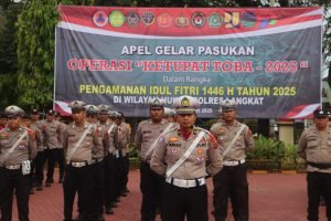 Siap Amankan Mudik Lebaran! Polres Langkat Apel Gelar Pasukan Operasi Ketupat Toba 2025
