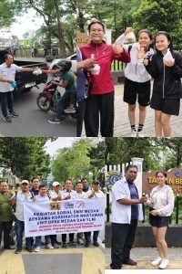 SMSI Medan, Wartawan DPRD, dan YLMI Berbagi Takjil untuk Warga di Jalan Imam Bonjol